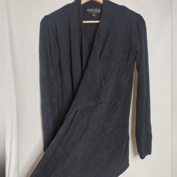 Barefoot‎ Dreams CozyChic Lite Calypso Wrap Cardigan Waterfall Black 436 small M - Picture 4 of 9